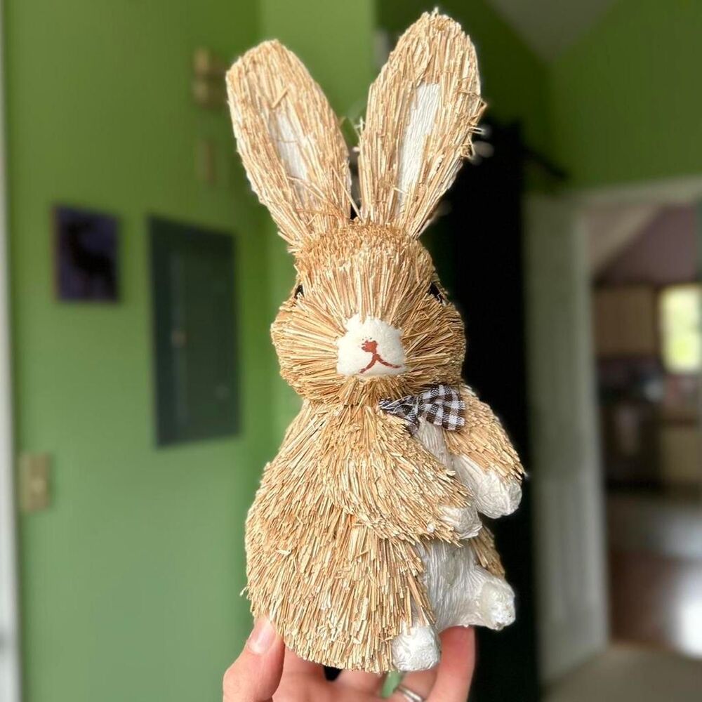 Cottagecore Farm Brown + White Bunny Rabbit Standing Home Decor Accent Display - Picture 2 of 8